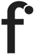 Black letter 'f' on a white background